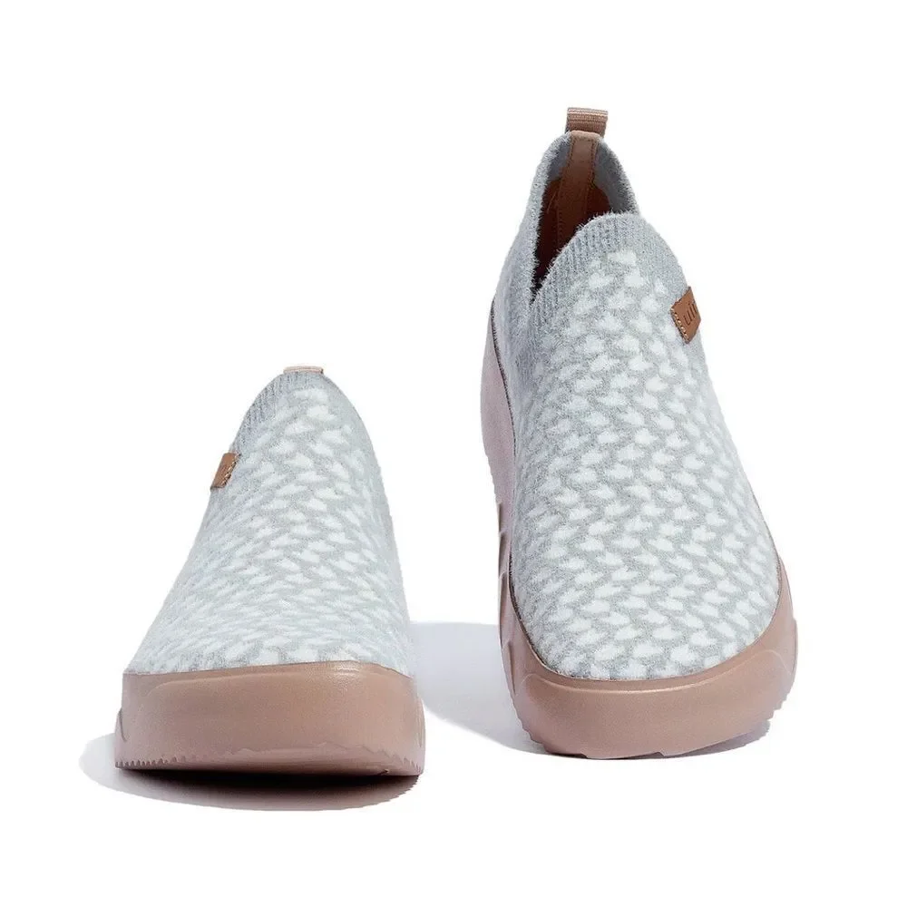 UIN Women's Shoes Knitted Casual Fashion Sneaker (Fuerteventura 1- Heron White)